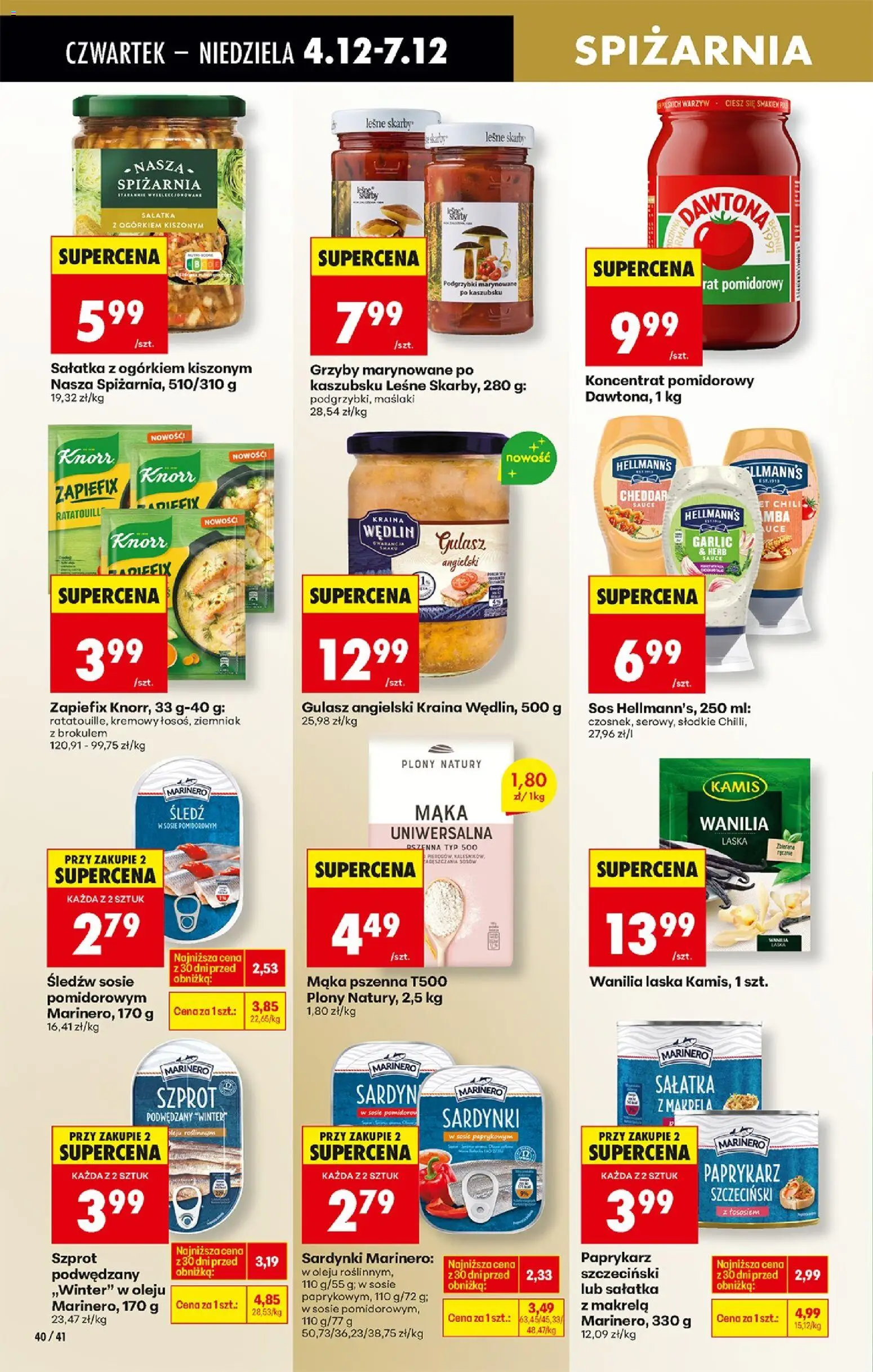 Biedronka gazetka - Oferta w tym tygodniu od 04.12.2025 | Strona: 48 | Produkty: Grzyby marynowane, Paprykarz, Śledź, Wanilia laska