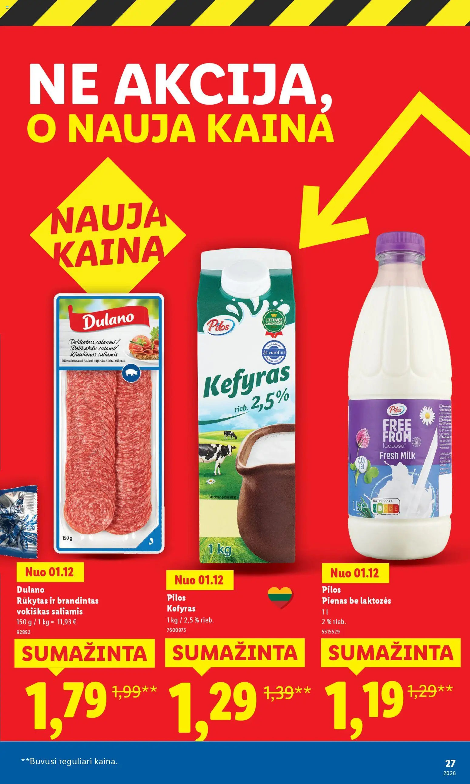 LIDL akcijos nuo 18.02.2026 | Puslapis: 27 | Prekių: Kiaulienos, Pienas, Saliamis