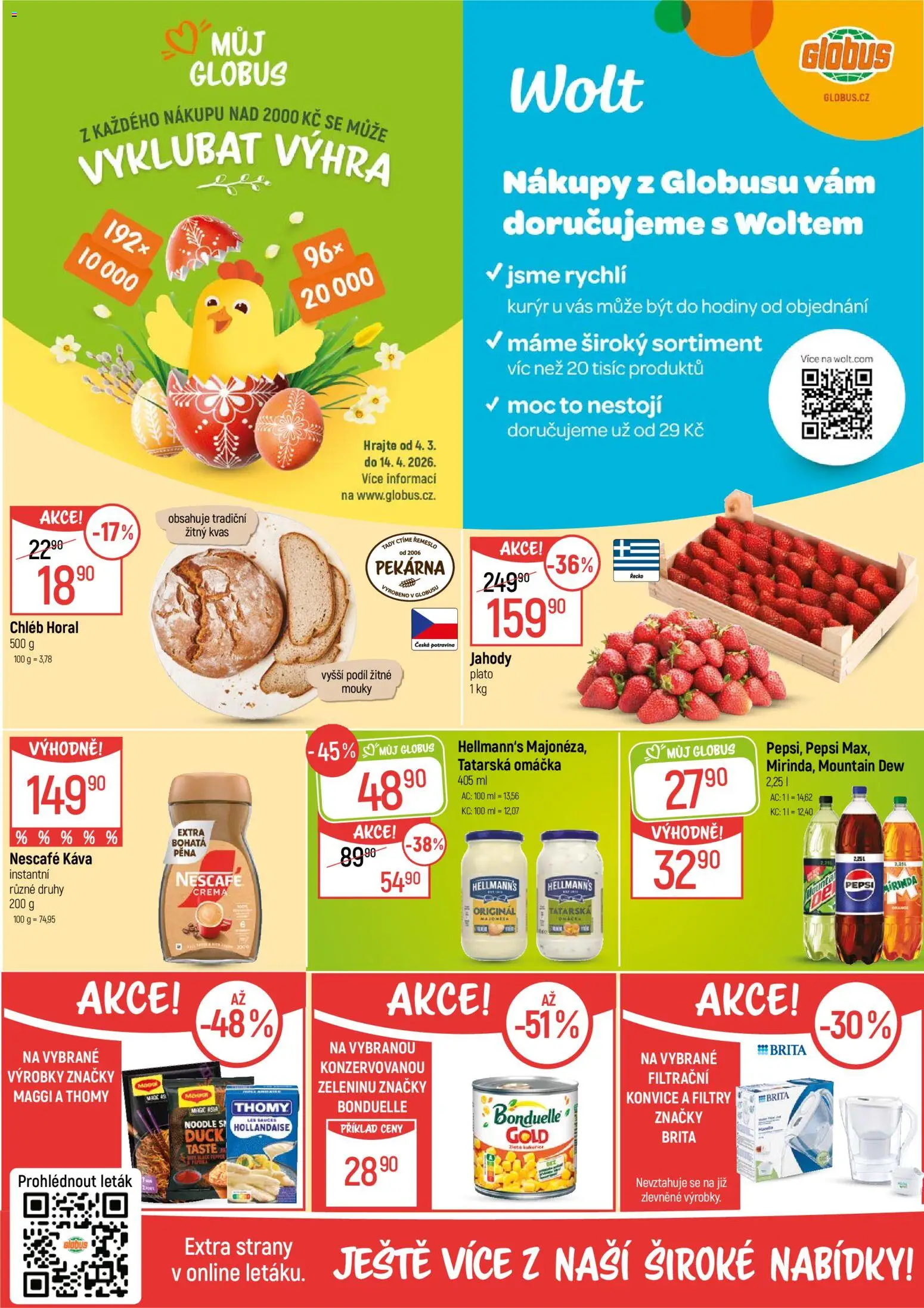 Globus leták - Olomouc od 18.03.2026 | Strana: 2 | Produkty: Hodiny, Káva, Nescafé, Pekárna