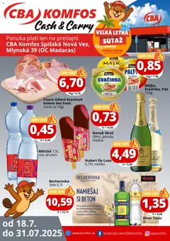 CBA Komfos Gastrocash Spišská Nová Ves - náhľad platný od 18.07.2025