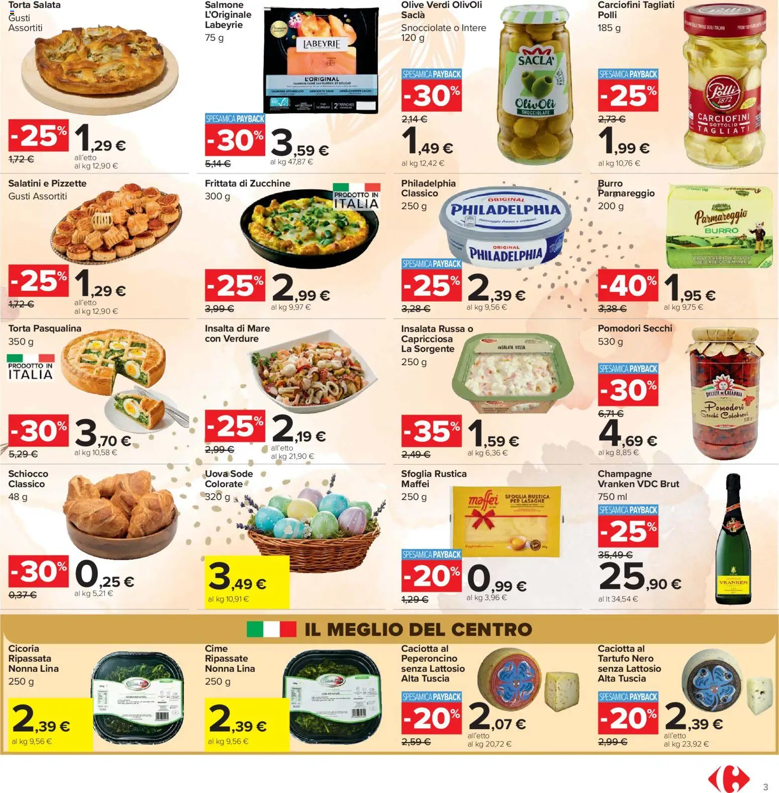 Volantino Carrefour del 24.03.2026 | Pagina: 3 | Prodotti: Salatini, Verdure, Zucchine, Insalata russa
