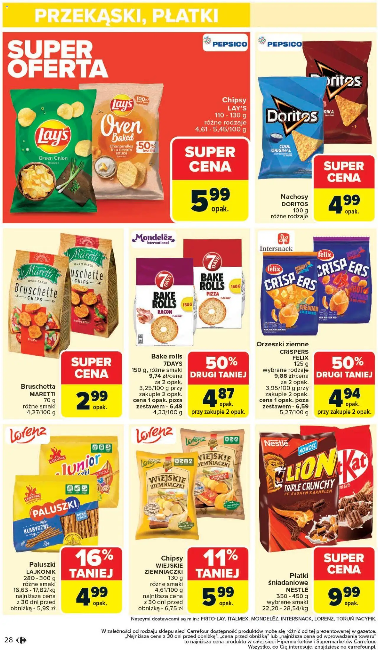 Carrefour Gazetka od 20.10.2025 | Strona: 30 | Produkty: Chipsy, Bruschetta, Doritos, Paluszki