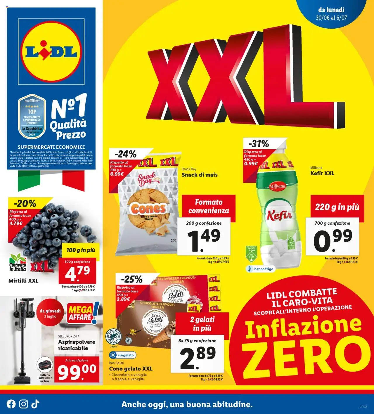 Volantino Lidl del 30.06.2025 | Pagina: 1 | Prodotti: Cioccolato, Computer, Cacao, Aspirapolvere
