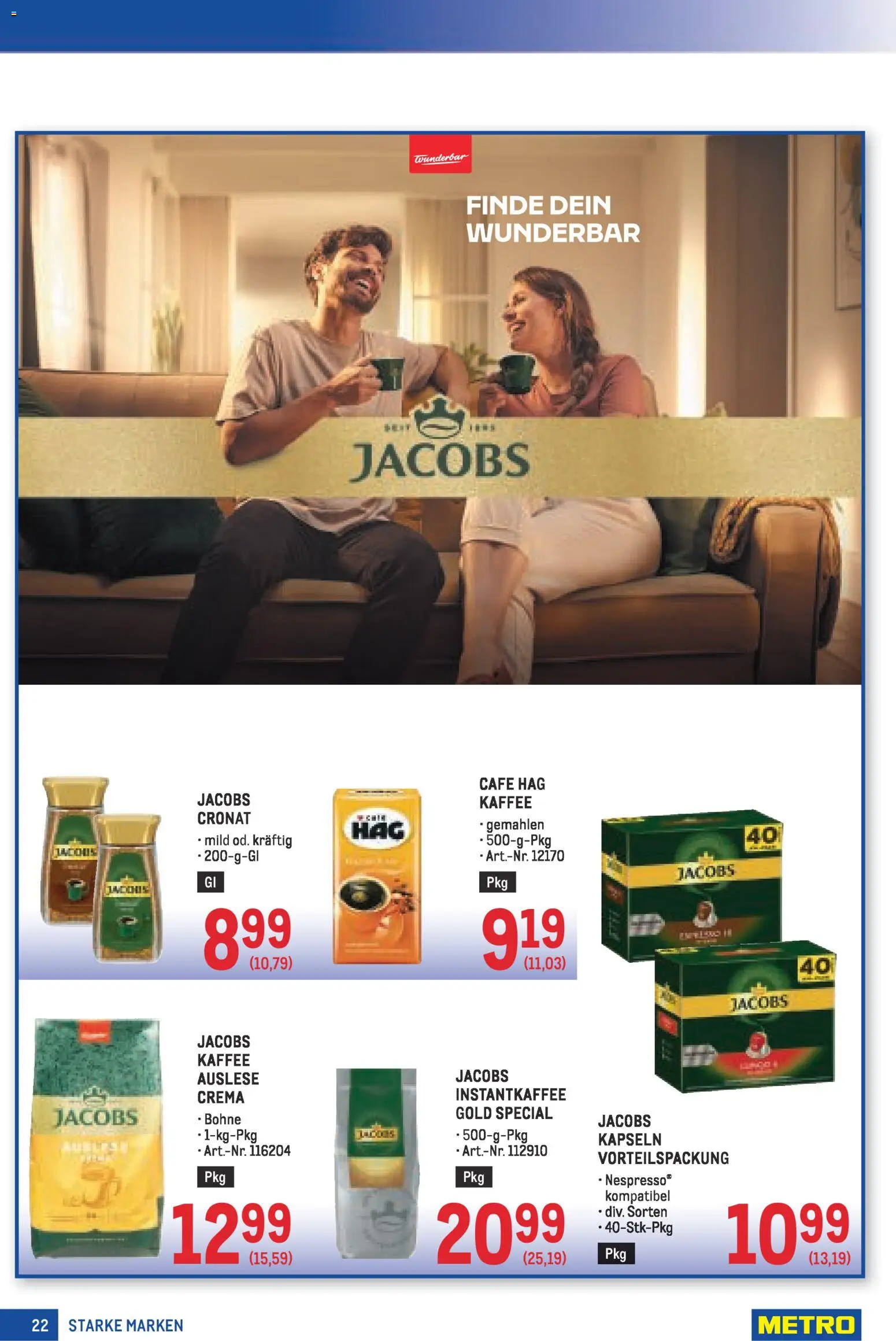 Metro Starke Marken gültig ab 13.11.2025 | Seite: 22 | Produkte: Kaffee