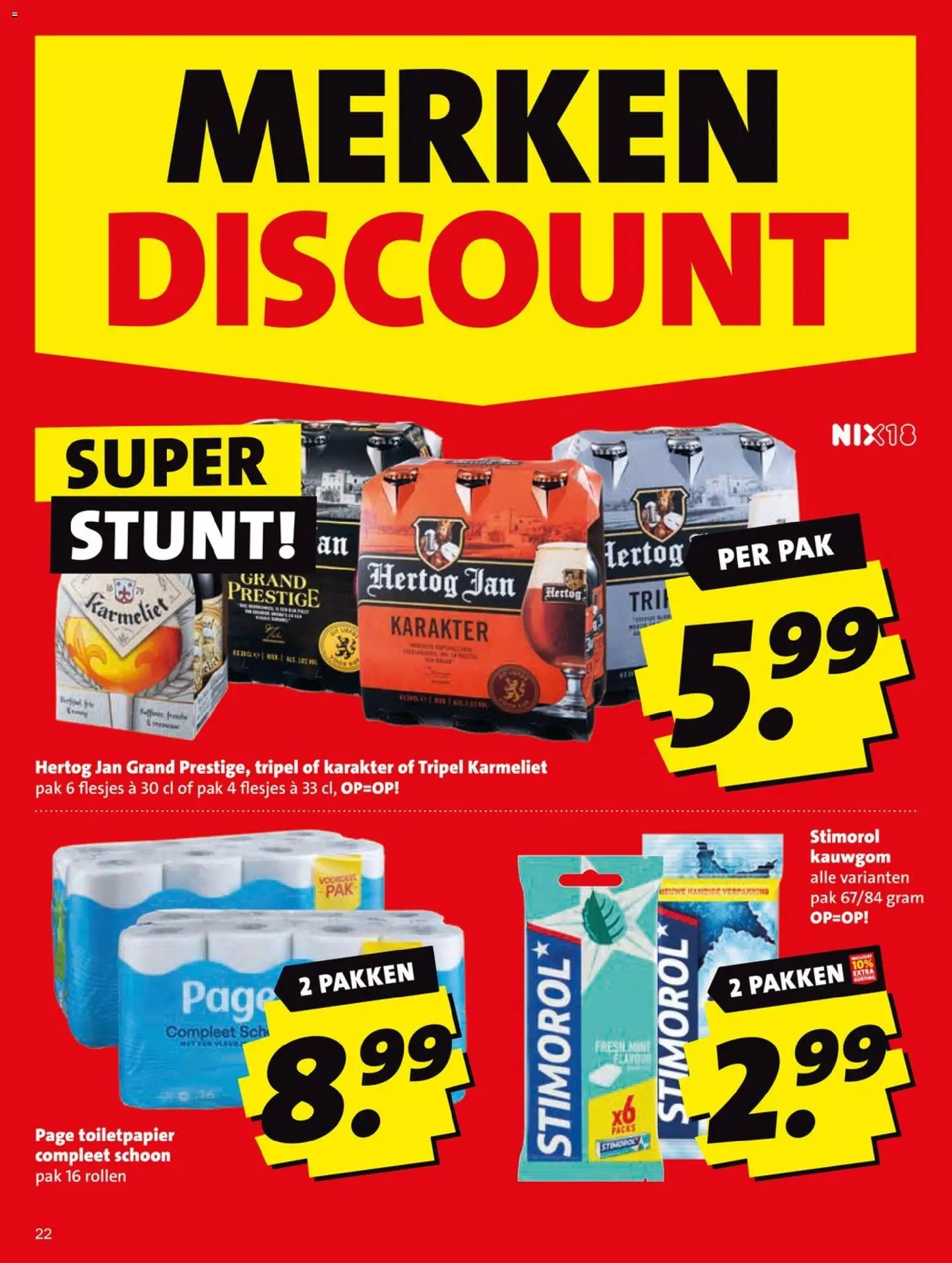 {H1} | Pagina: 22 | Producten: Kauwgom, Toiletpapier