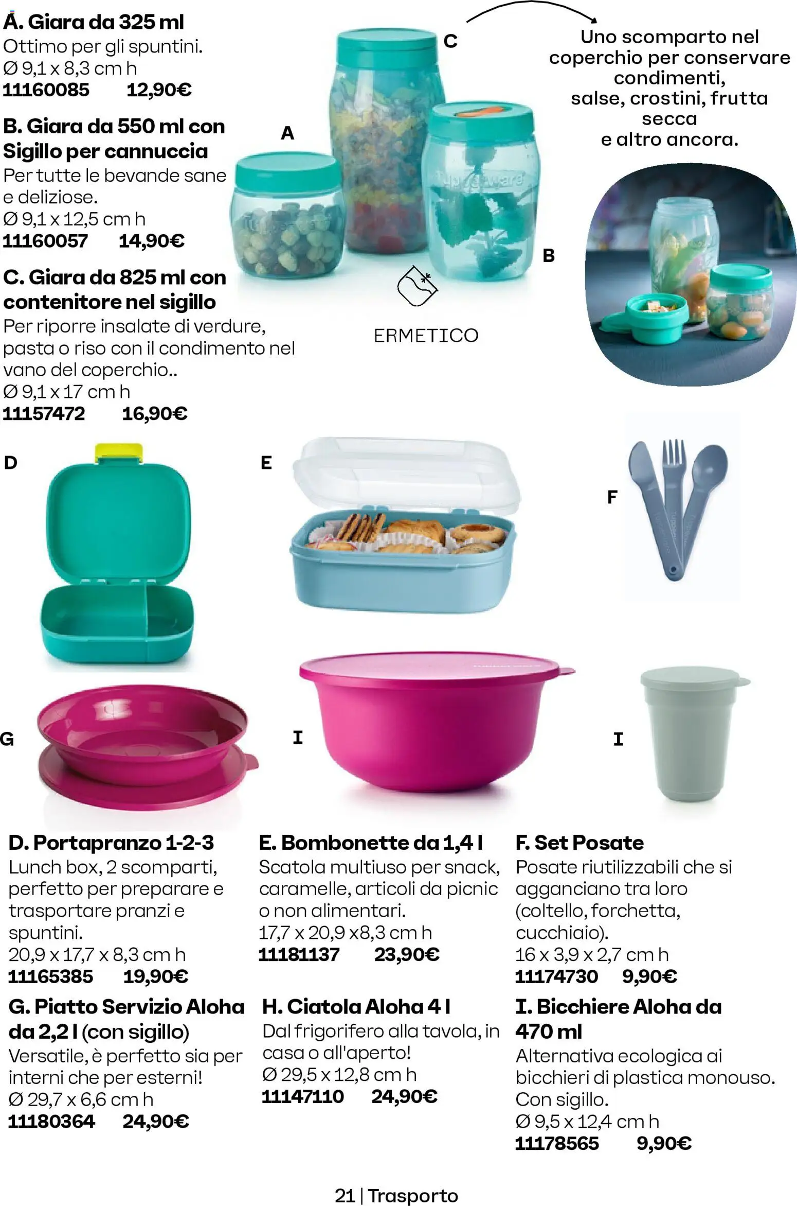 Volantino Tupperware del 01.11.2025 | Pagina: 21 | Prodotti: Frutta, Contenitore, Piatto, Scatola