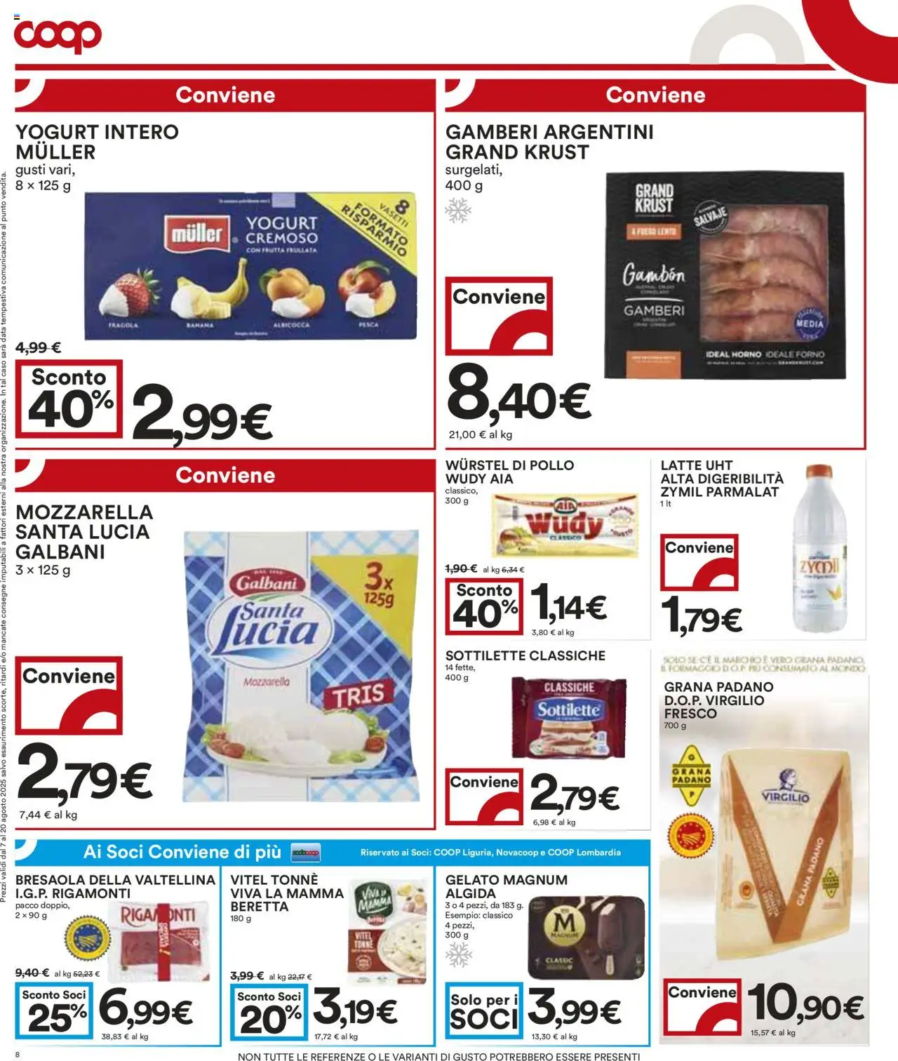 Volantino COOP del 07.08.2025 | Pagina: 8 | Prodotti: Pollo, Bresaola, Frutta, Data