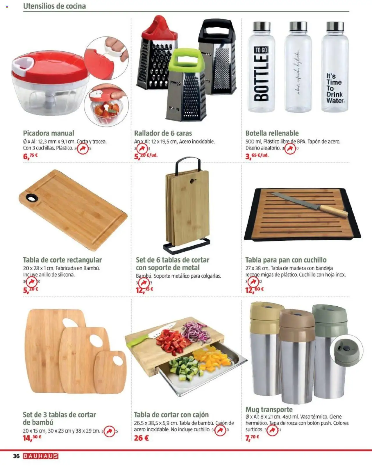 Bauhaus - Camping │ válido desde el 19.05.2025 | Página: 36 | Productos: Tabla de cortar, Pan, Cocina, Bandeja