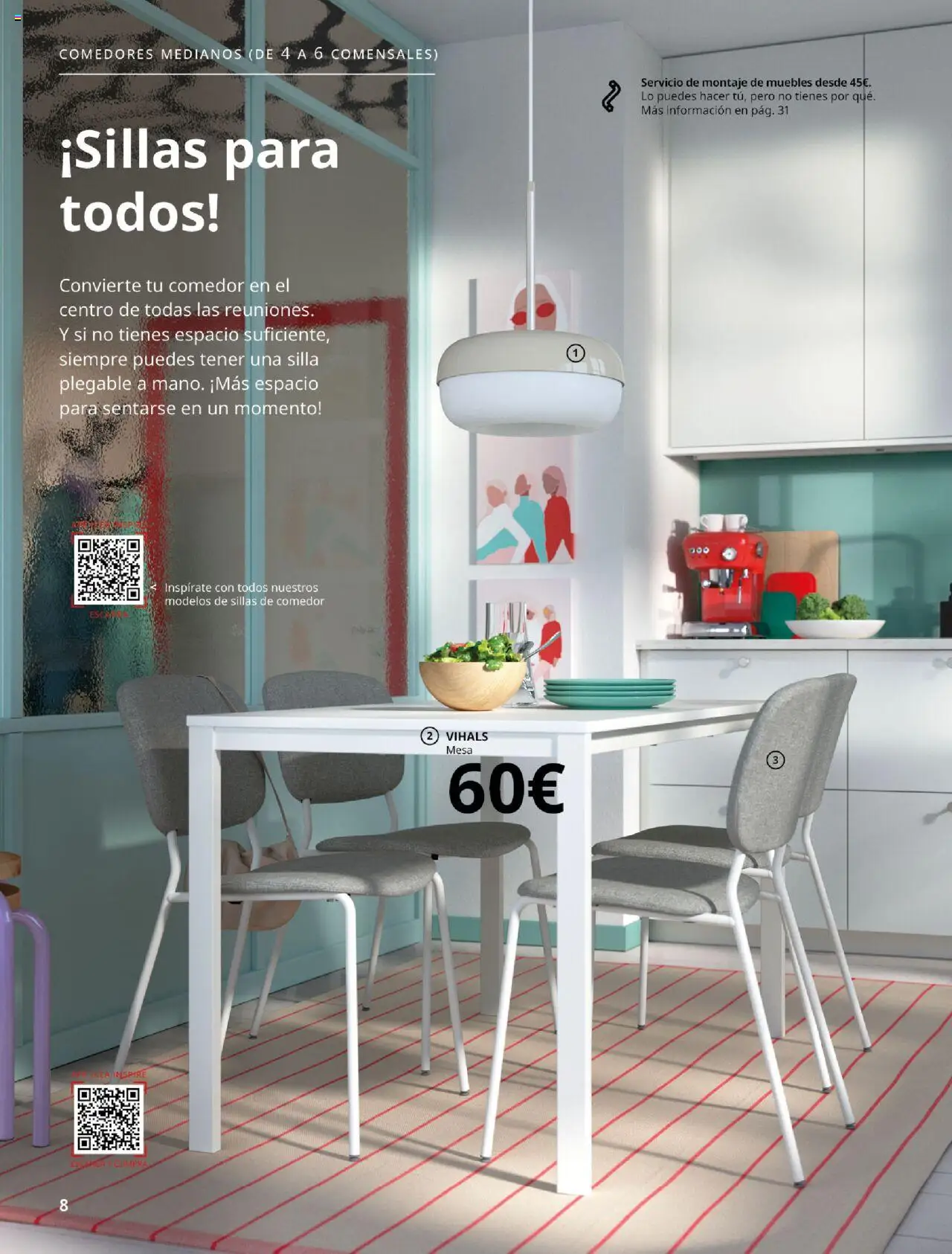 Catálogo IKEA Comedores │ válido desde el 01.09.2025 | Página: 8 | Productos: Muebles, Mesa, Silla