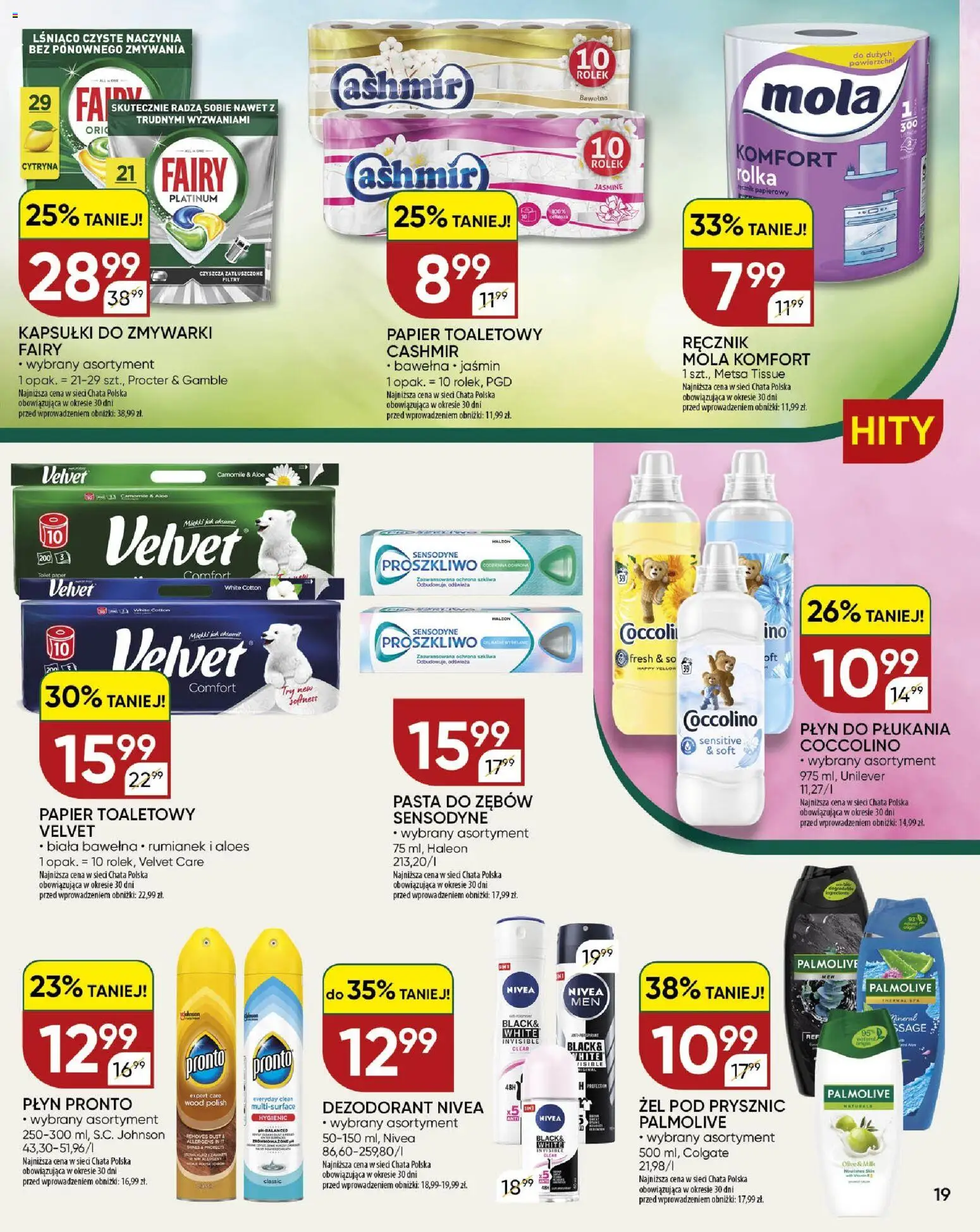 Chata Polska gazetka od 26.03.2026 | Strona: 19 | Produkty: Papier toaletowy, Prysznic, Żel pod prysznic, Pasta do zębów