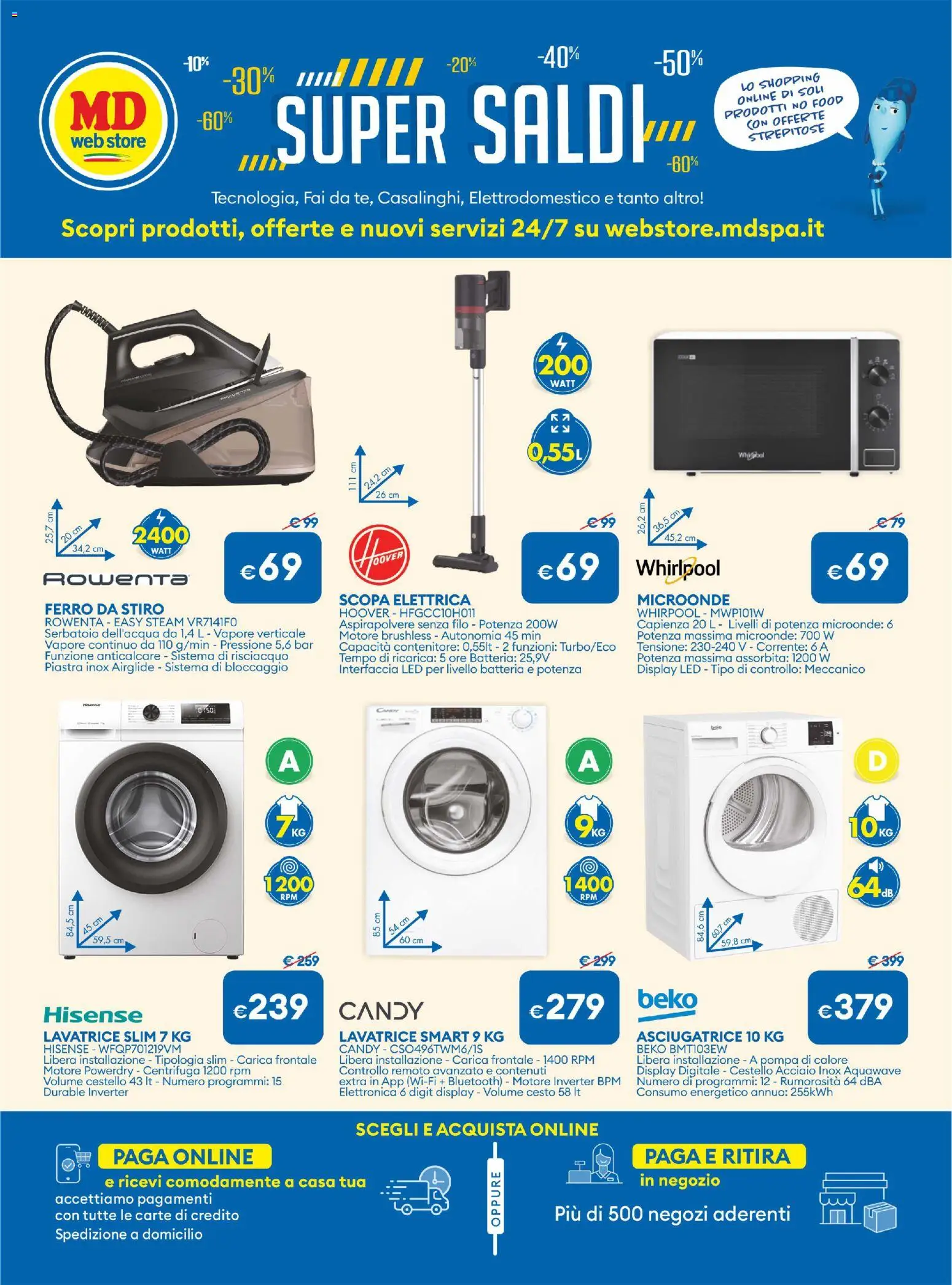 Volantino MD Discount del 03.01.2026 | Pagina: 29 | Prodotti: Microonde, Anticalcare, Lavatrice, Asciugatrice