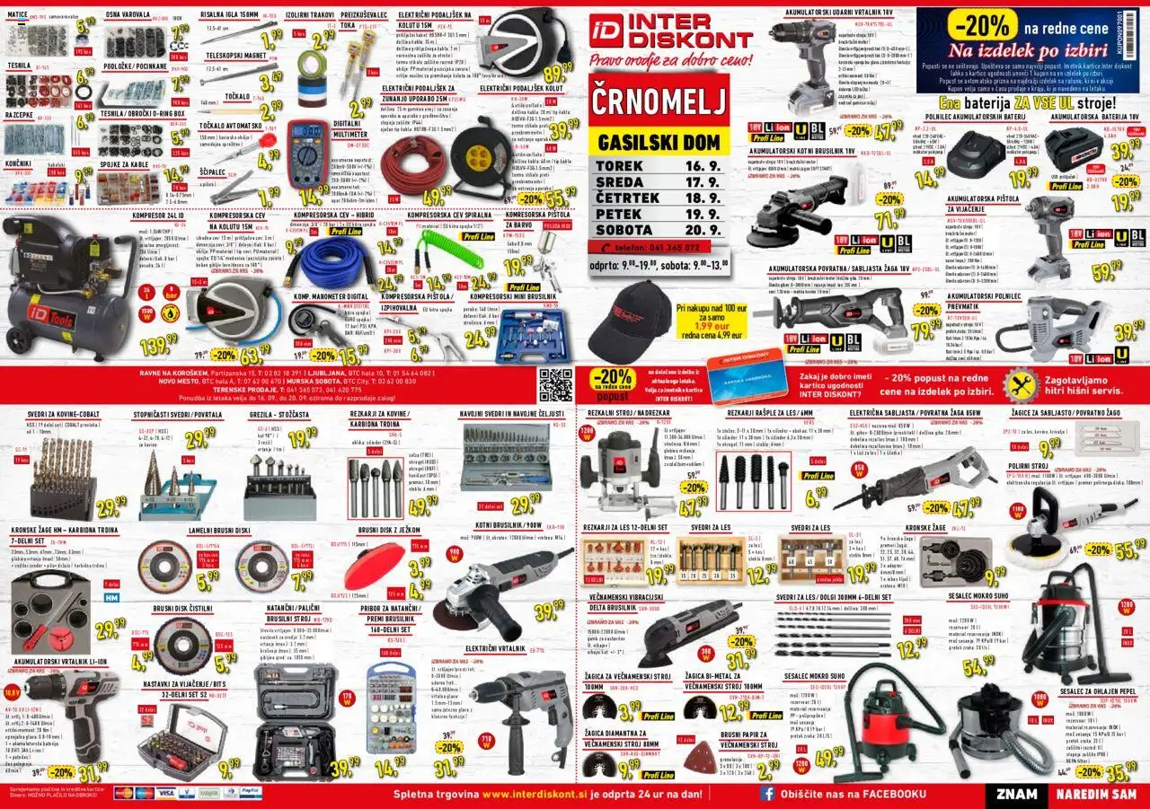 Novi Inter Diskont katalog ponudbe – veljaven od 16.09.2025 | Stran: 1 | Izdelki: Disk, Sesalec, Akumulator, Brusilnik