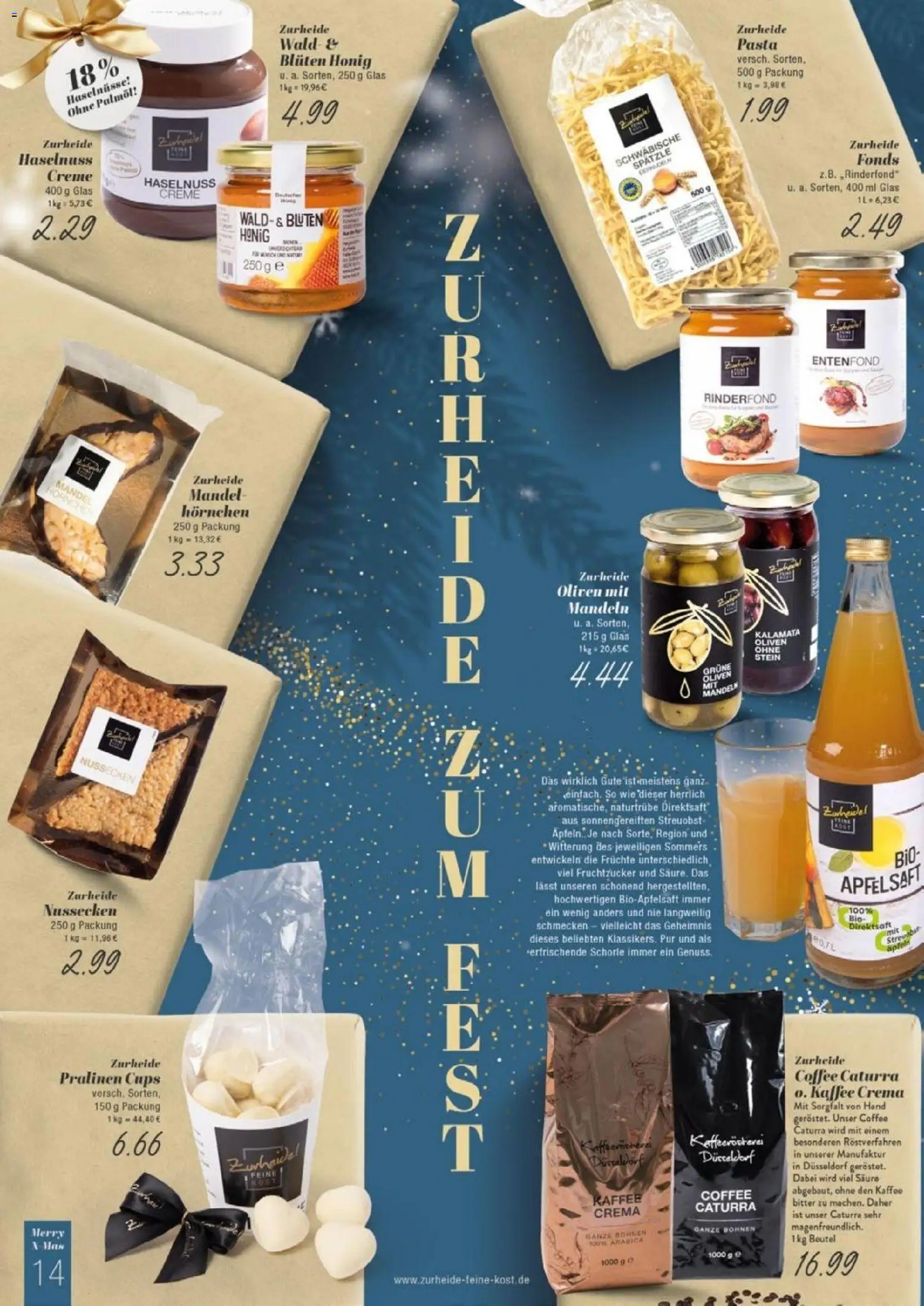 Edeka Zurheide Prospekt 	 – gültig ab 15.12.2025 | Seite: 14 | Produkte: Mandeln, Apfelsaft, Creme, Pasta