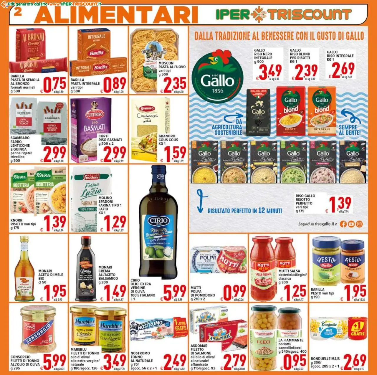 Volantino Ipertriscount del 27.08.2025 | Pagina: 2 | Prodotti: Pasta, Noci, Aceto, Glassa
