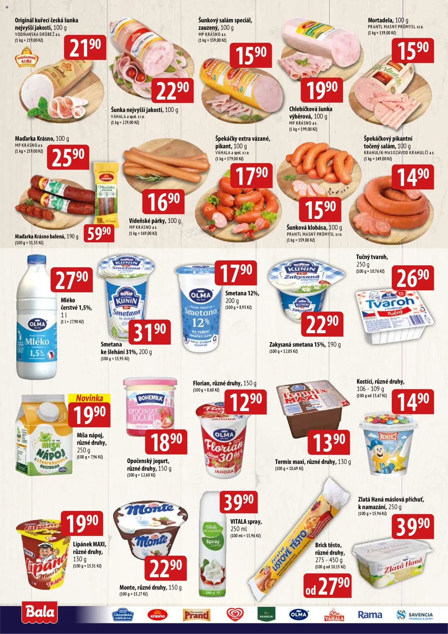 BALA velký leták + od 29.10.2025 | Strana: 2 | Produkty: Šunka, Špekáčky, Termix, Šunkový salám