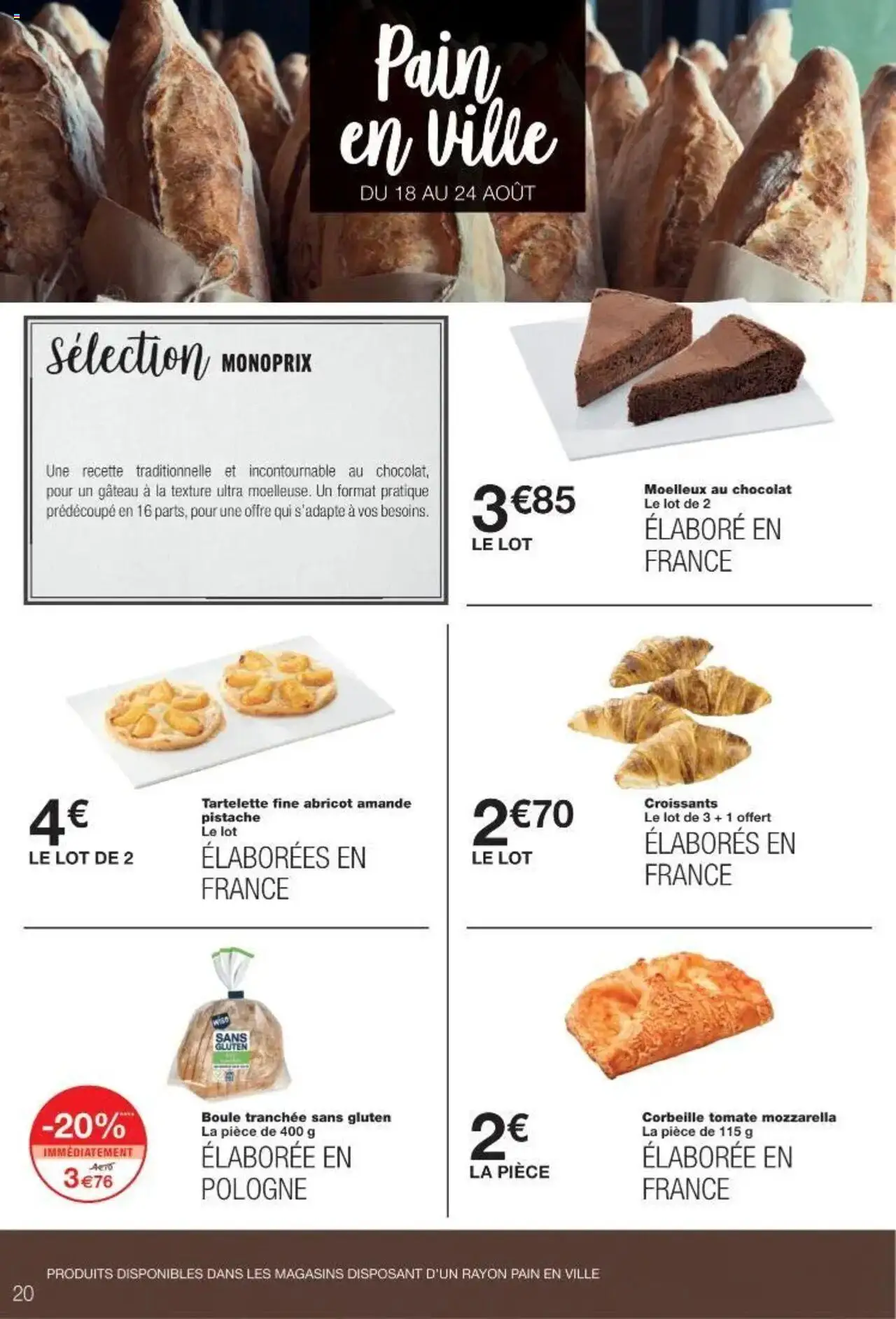 | Page: 20 | Produits: Abricot, Mozzarella, Pain, Chocolat