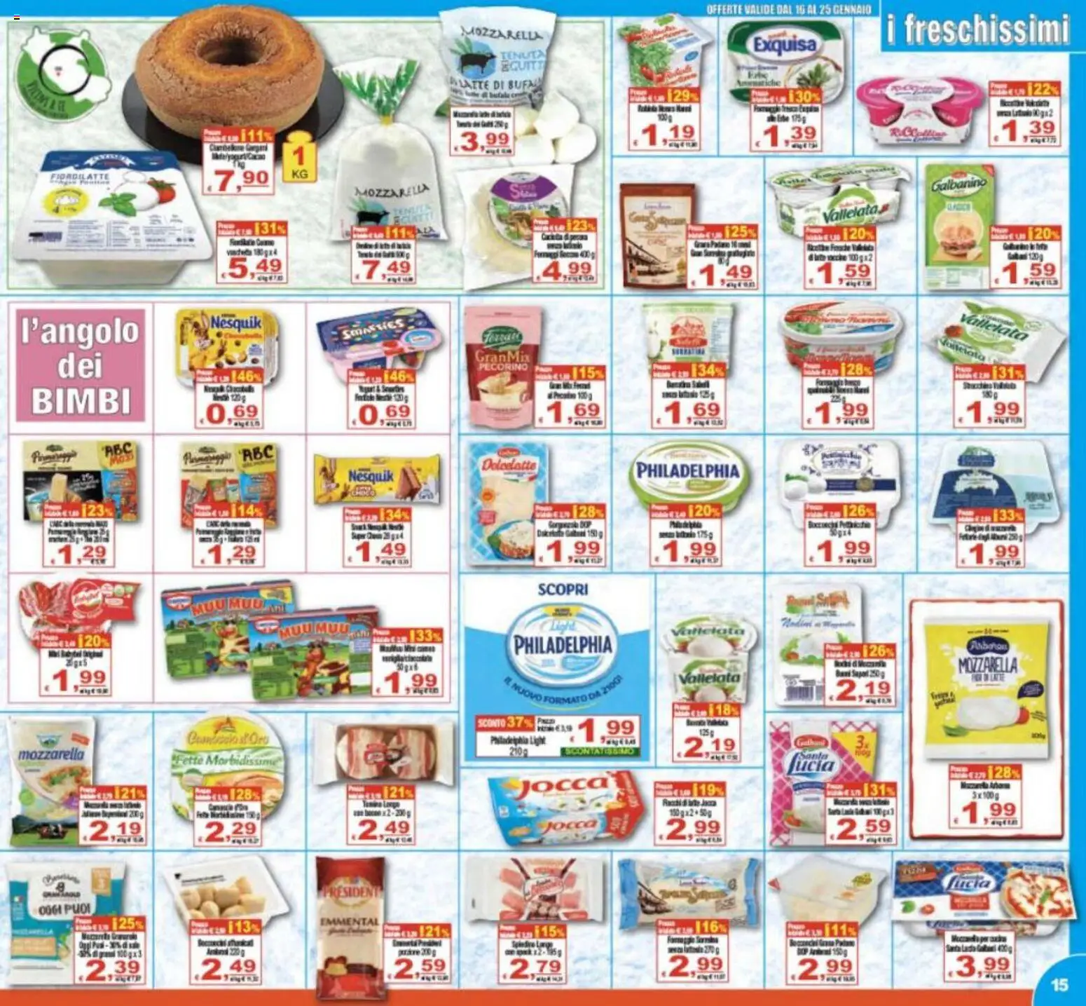 Volantino CTS del 16.01.2026 | Pagina: 15 | Prodotti: Mozzarella, Latte, Pecorino, Emmental