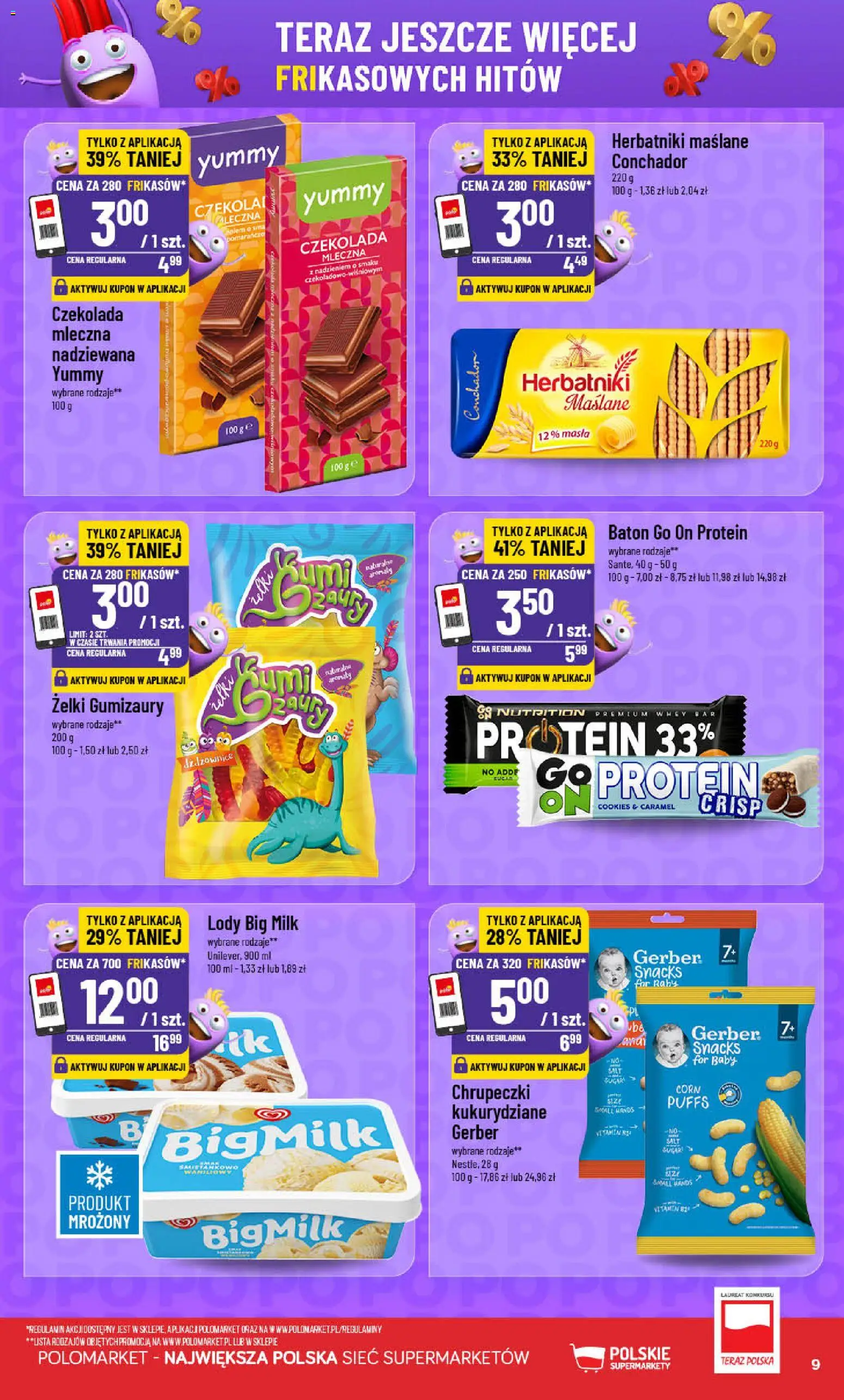 POLOmarket Gazetka - Frikasowe Hity od 05.11.2025 | Strona: 9 | Produkty: Big Milk, Baton, Żelki, Czekolada