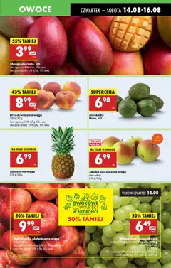 Jabłka wczesne na wagę, Jabłka wczesne na wagę, różne rodzaje, 0,70 zł/100 g od 14.08.2025 | Strona: 29 | Produkty: Brzoskwinia, Nektarynka, Ananas, Awokado