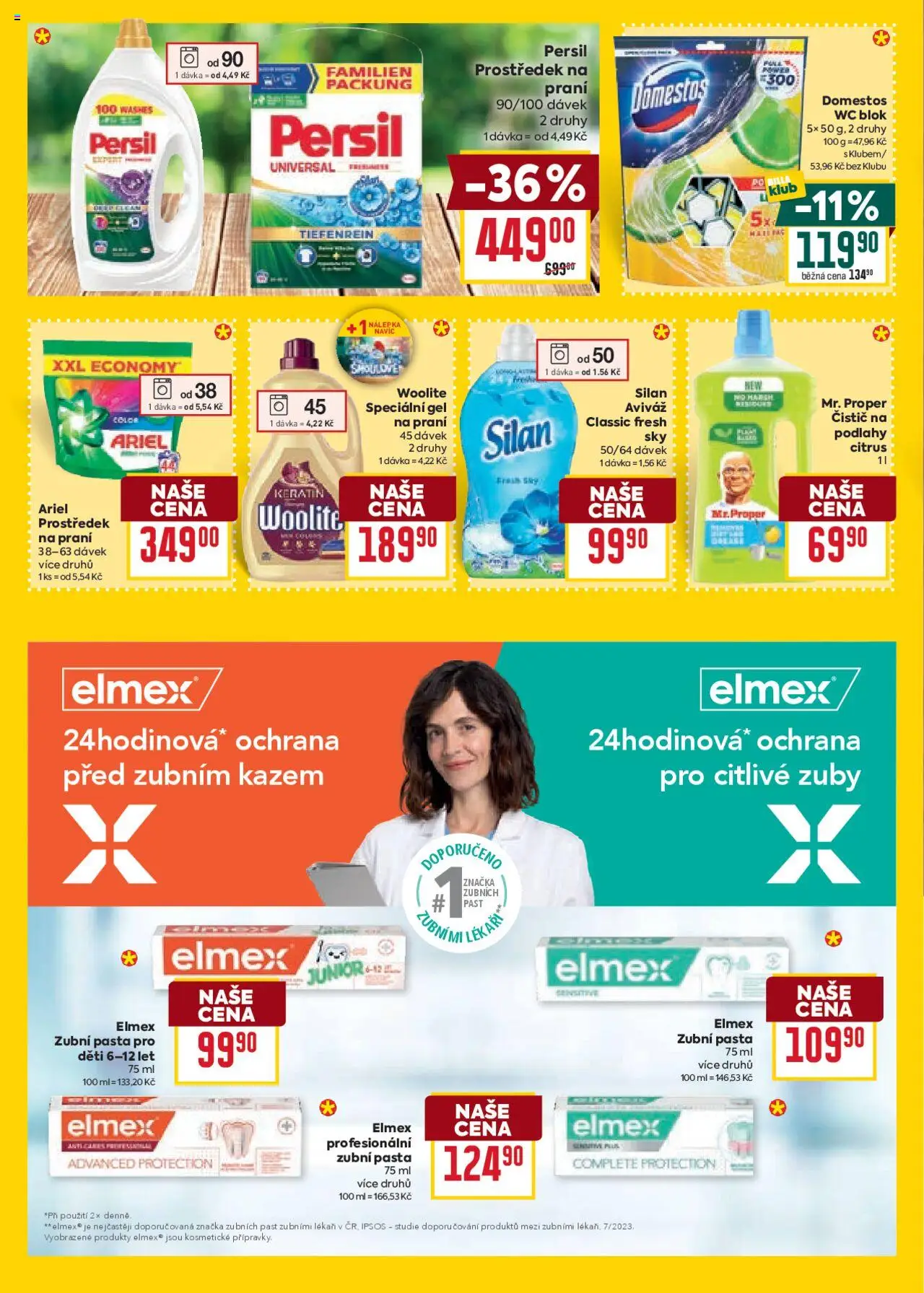 Billa Velký leták od 08.10.2025 | Strana: 34 | Produkty: Elmex zubní pasta, Woolite, Wc, Persil