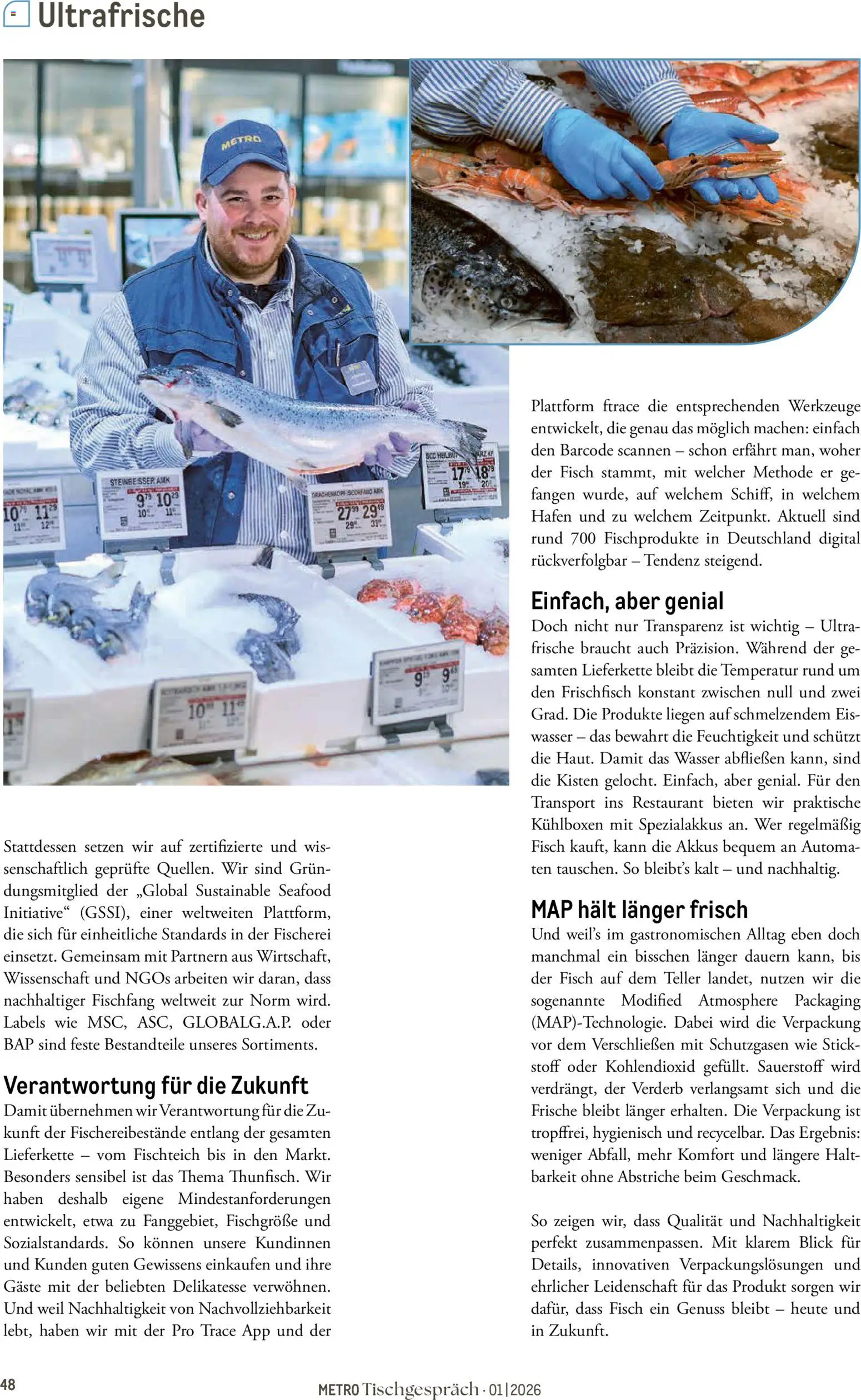 Metro Tischgespräch – gültig ab 01.02.2026 | Seite: 48 | Produkte: Fisch, Wasser, Eis