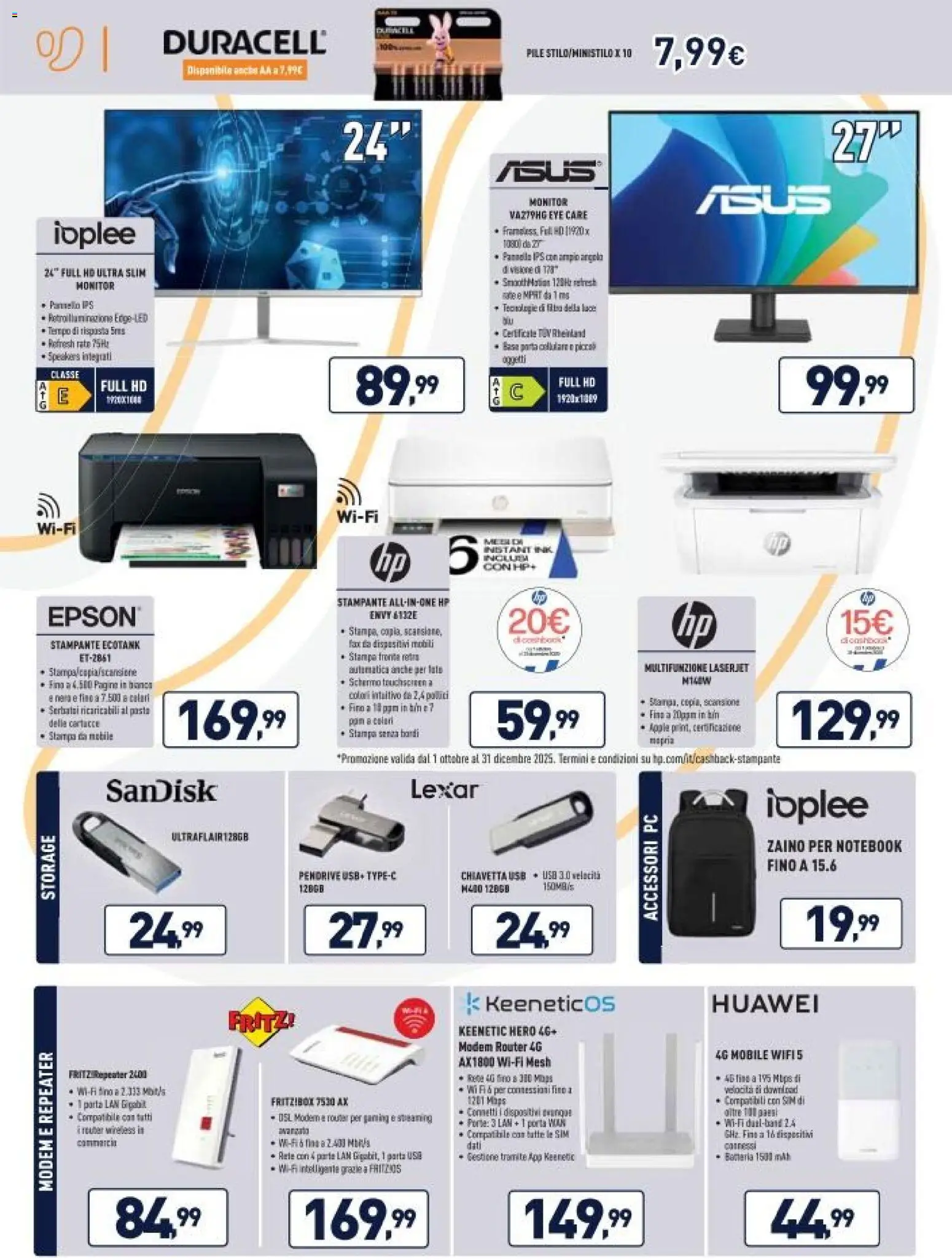 Volantino Unieuro del 15.12.2025 | Pagina: 16 | Prodotti: Schermo, Pasta, PC, Stampa