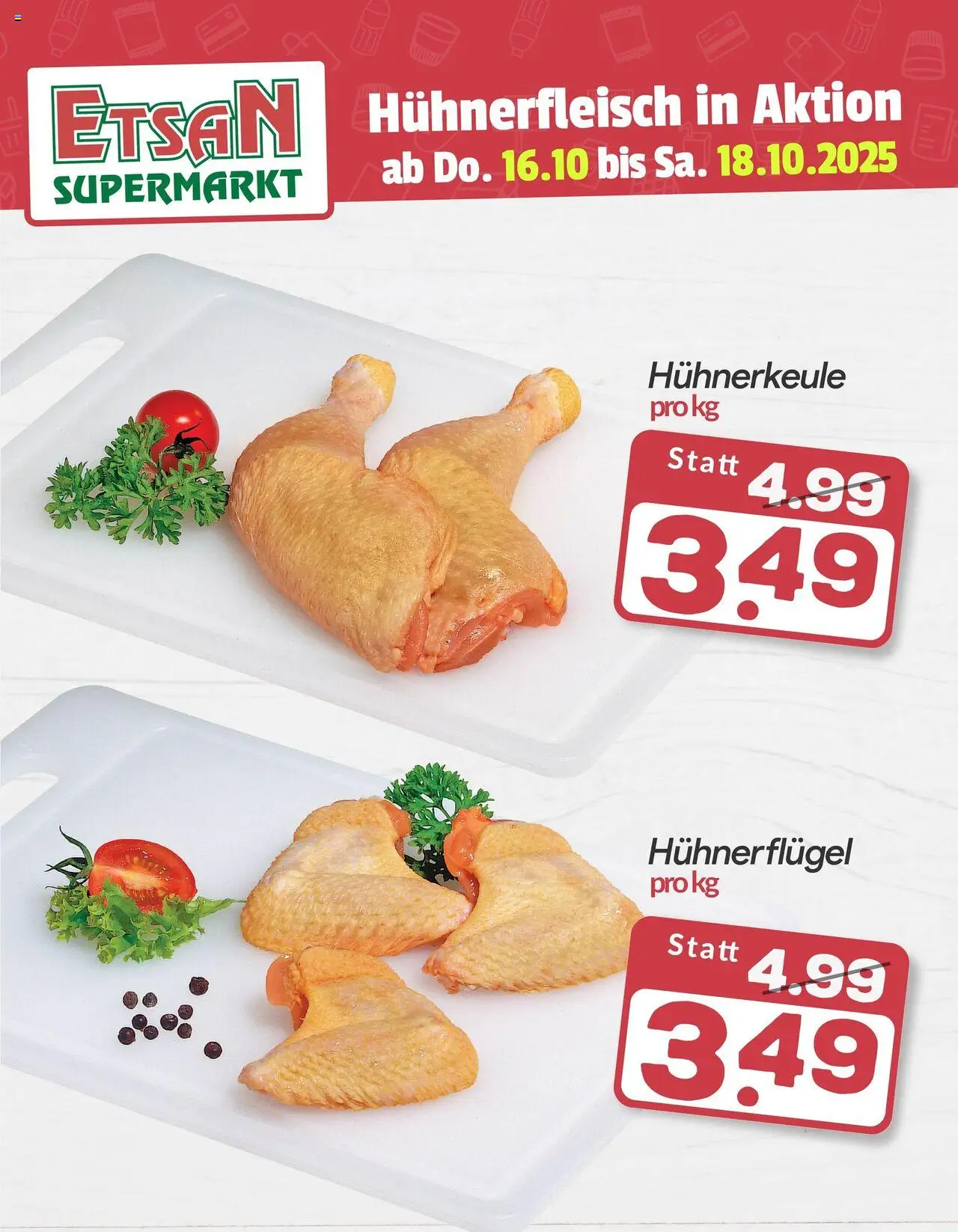 ETSAN Hühnerfleisch in Aktion gültig ab 16.10.2025 | Seite: 1 | Produkte: Hühnerfleisch