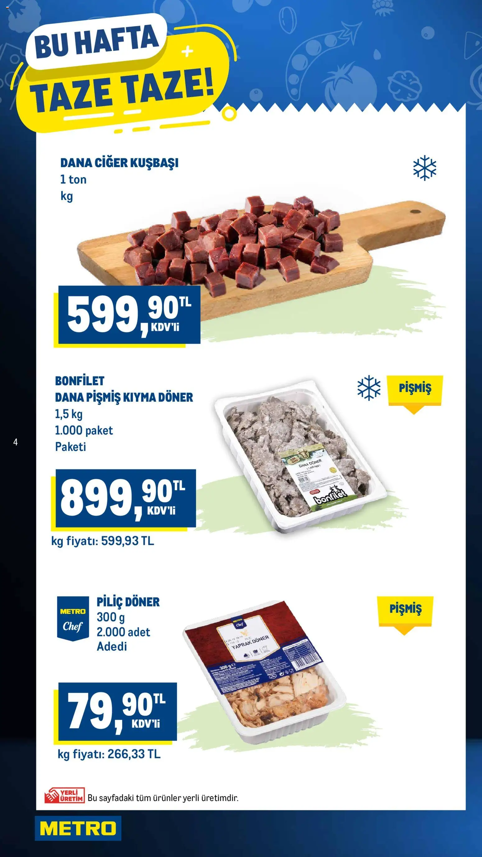 Metro Katalog - 08.04.2026 tarihinden itibaren geçerlidir | Sayfa: 4 | Ürünler: Döner, Kıyma, Piliç, Ciğer