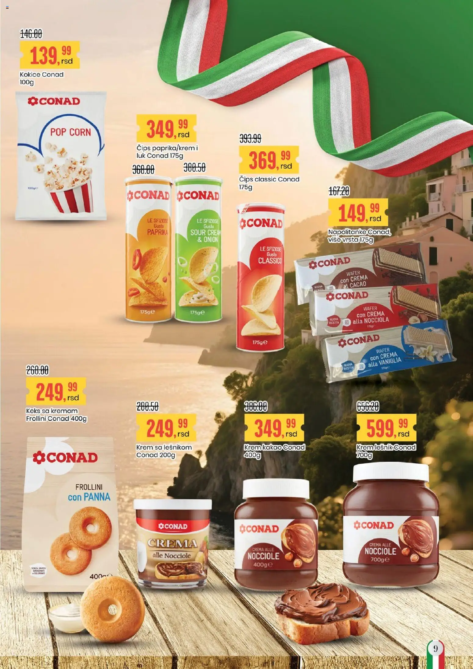 Aroma Market katalog - važi od 26.12.2025 | Strana: 9 | Proizvode: Čips, Lešnik, Paprika, Napolitanke