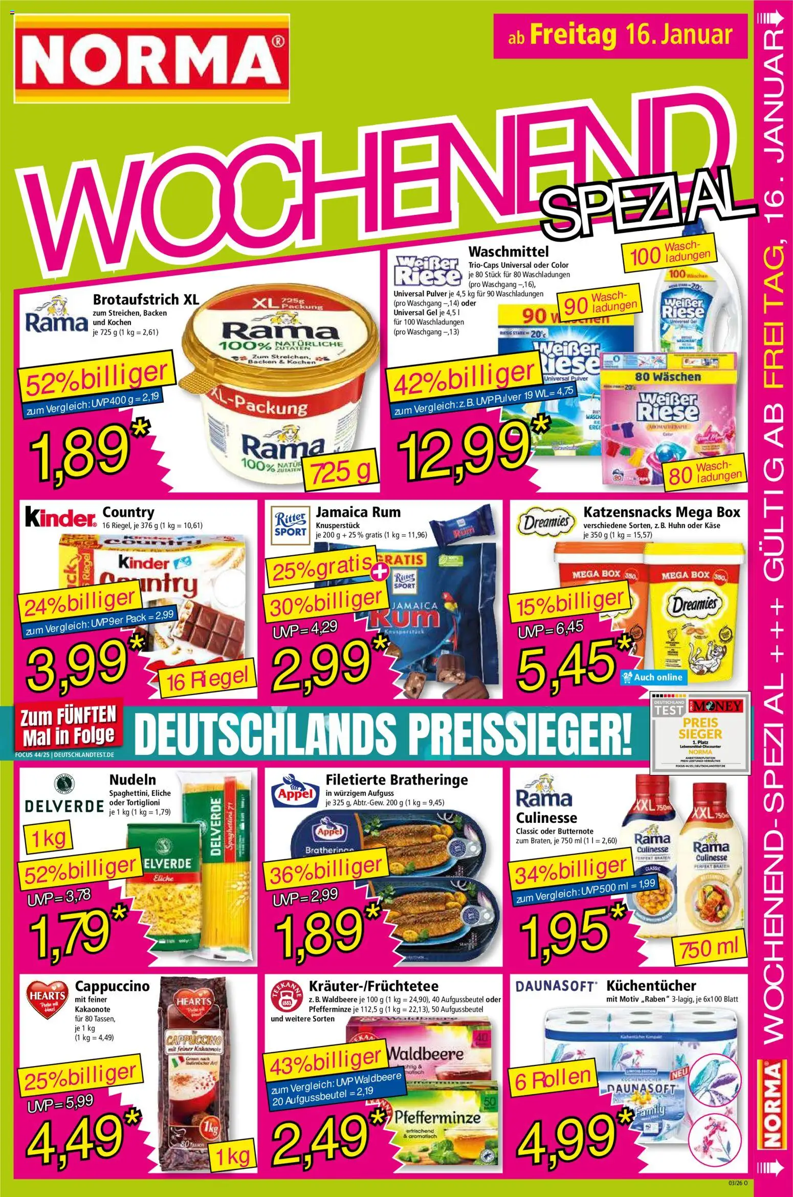 Norma Prospekt 	 – gültig ab 12.01.2026 | Seite: 17 | Produkte: Rama, Käse, Box, Waschmittel