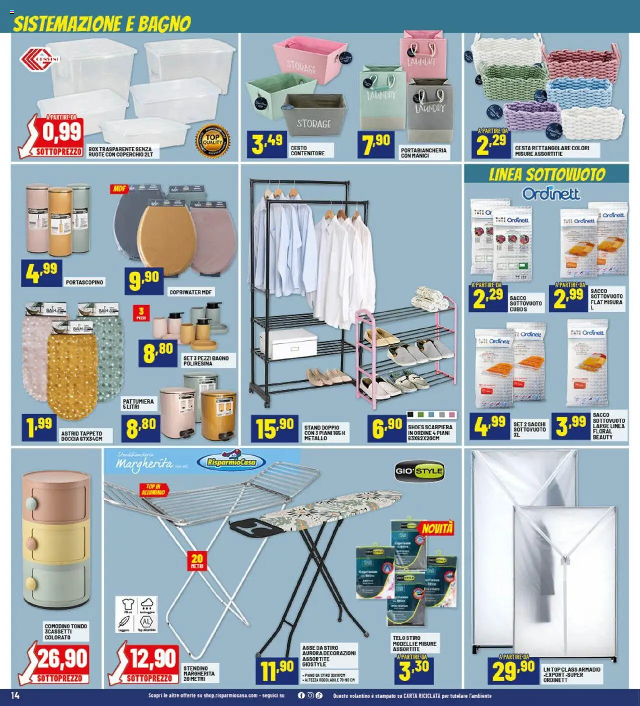 Volantino RisparmioCasa del 25.09.2025 | Pagina: 14 | Prodotti: Alluminio, Tappeto, Decorazioni, Portabiancheria