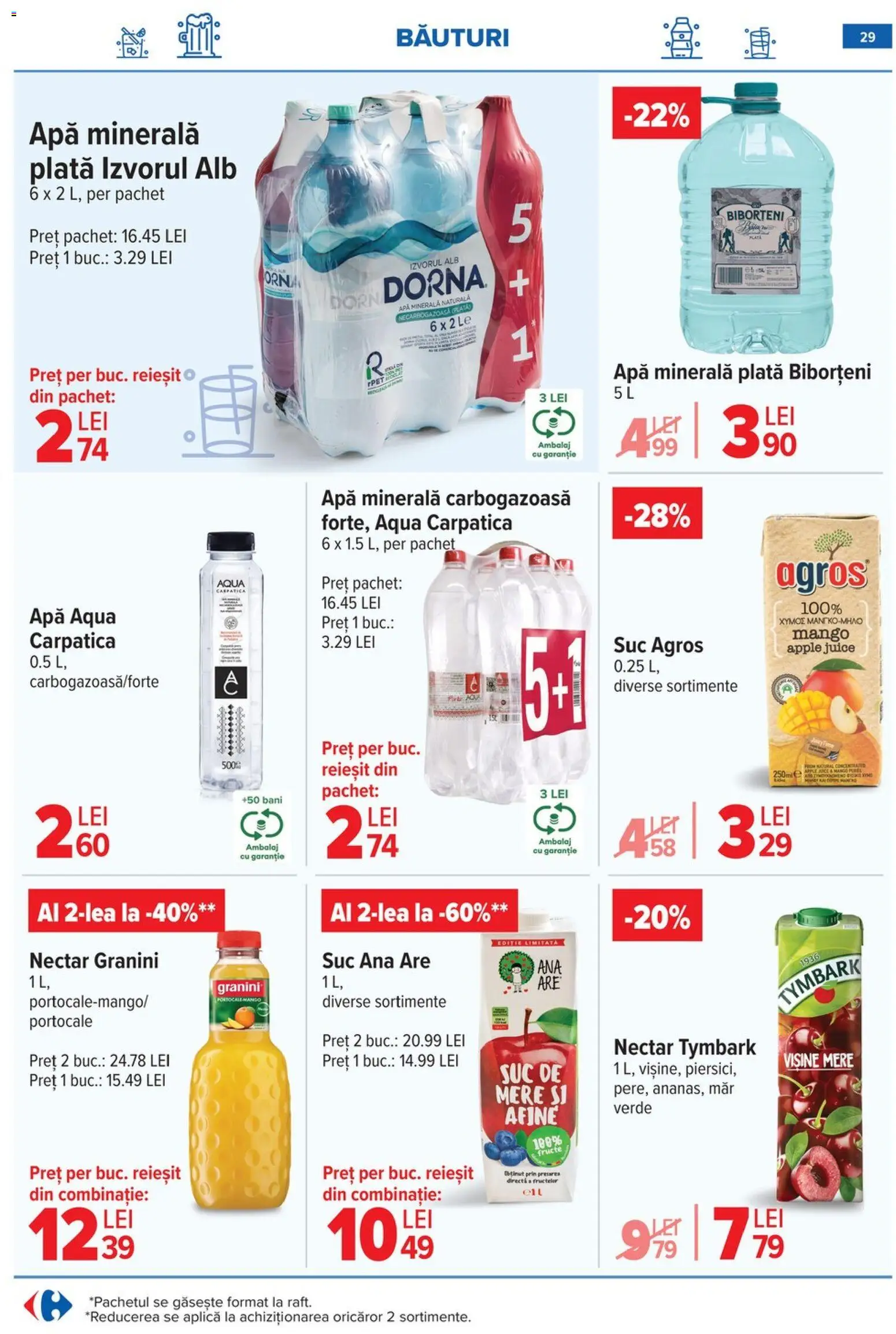 Noul catalog Carrefour – valabil de la 28.01.2026 | Pagină: 29 | Produse: Mere, Apă, Fructe, Mango