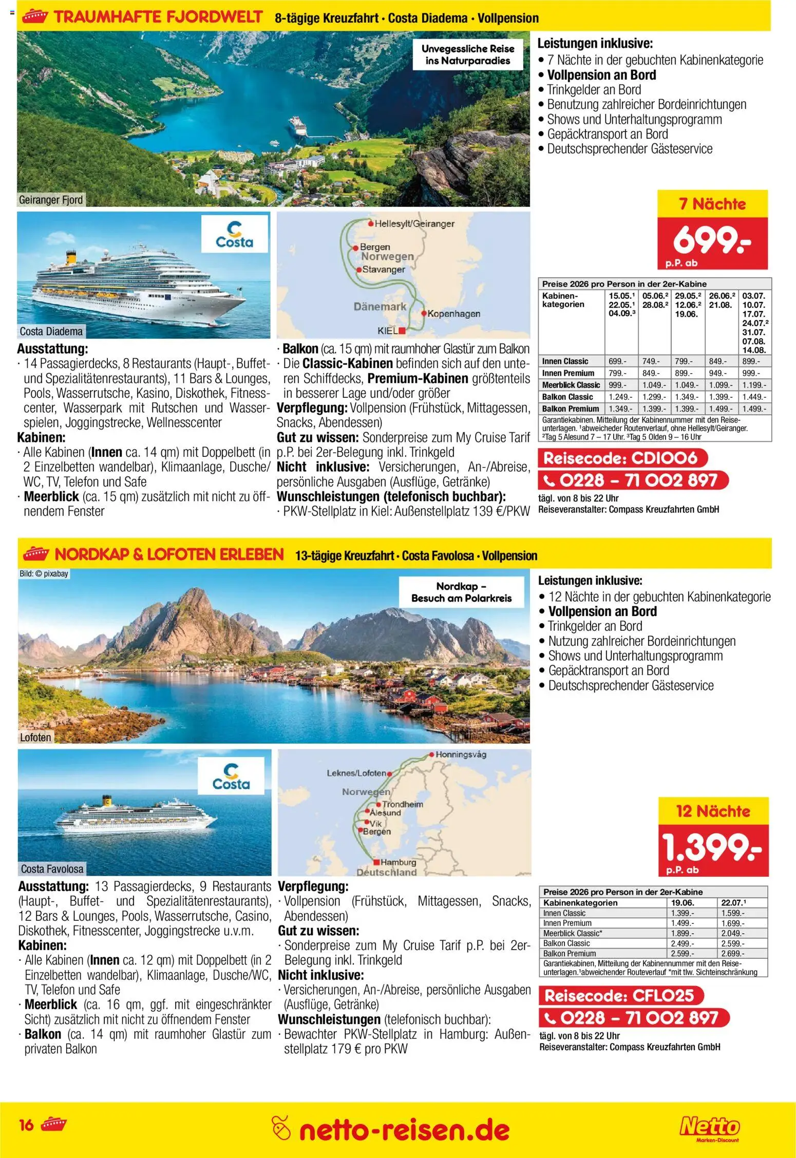 Netto Reisen Prospekt 	 – gültig ab 29.12.2025 | Seite: 16 | Produkte: Doppelbett, Wasser, Telefon, Uhr