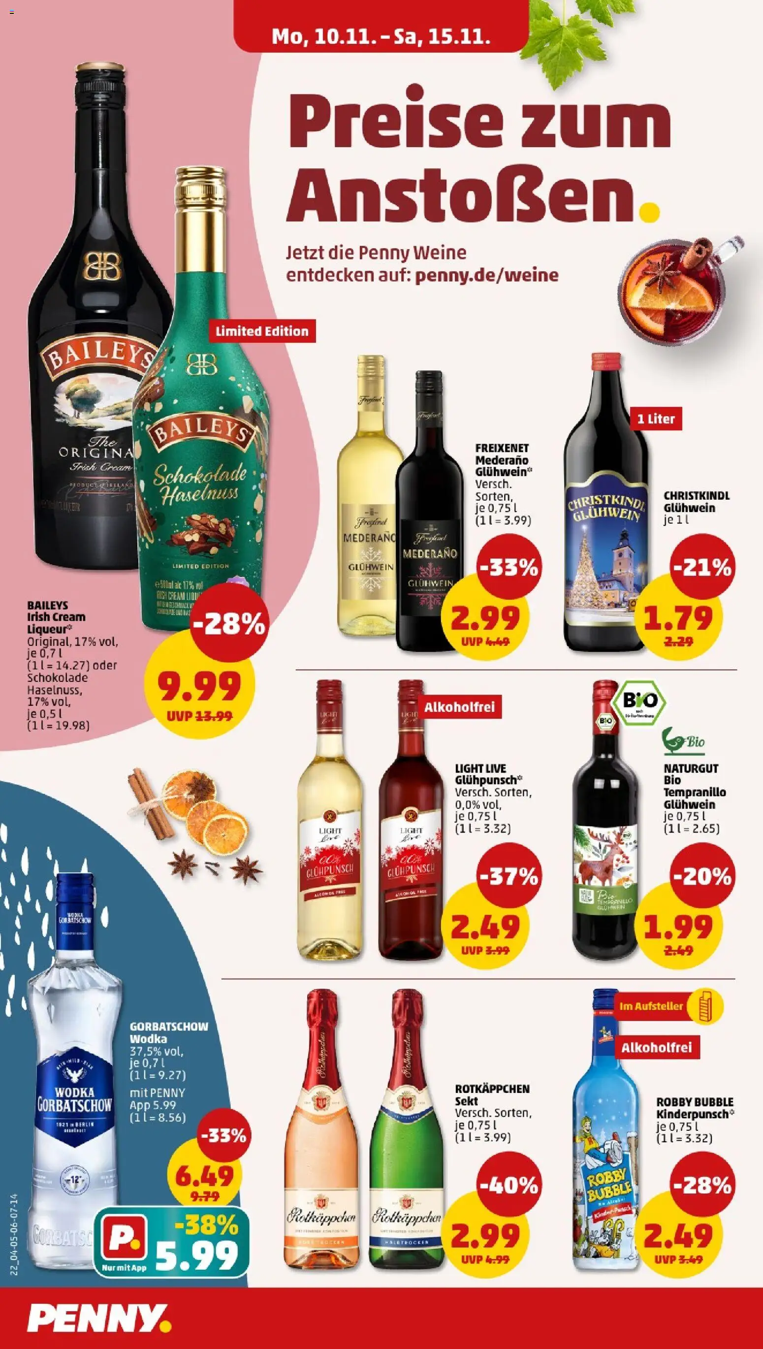Penny - Bayern – gültig ab 10.11.2025 | Seite: 24 | Produkte: Sekt, Wodka gorbatschow, Rotkäppchen, Wodka