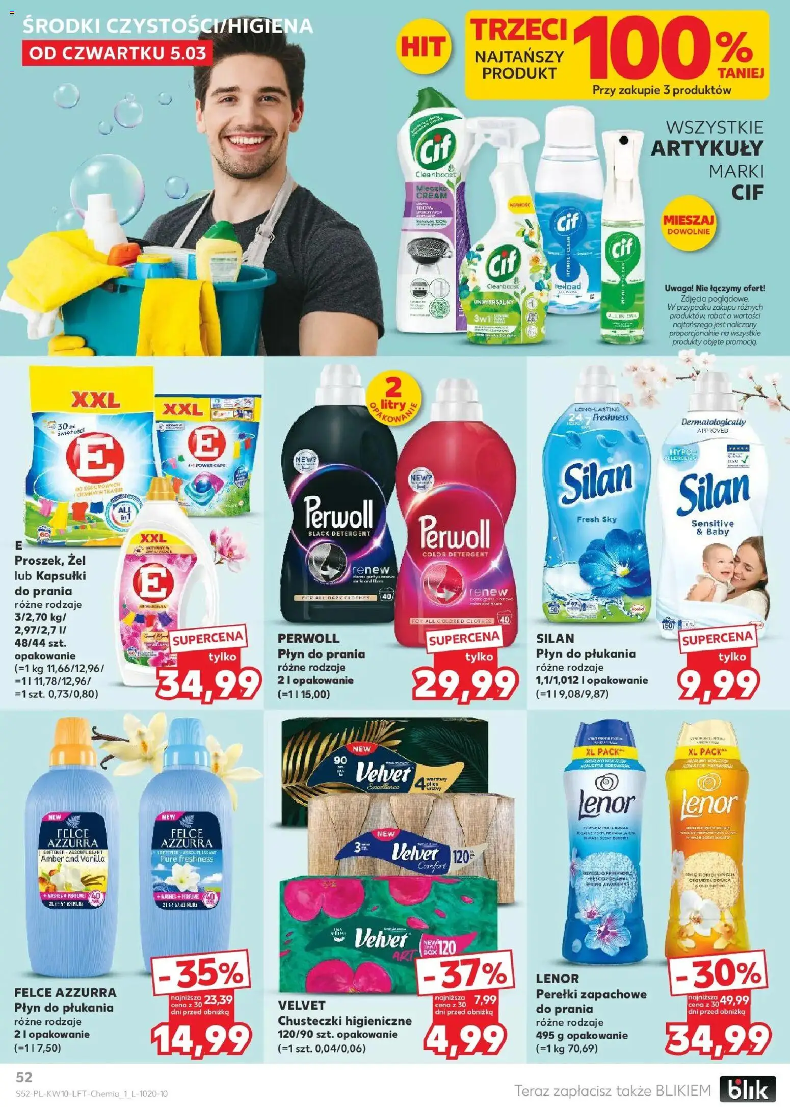 Kaufland gazetka od 05.03.2026 | Strona: 52 | Produkty: Chusteczki higieniczne, Detergent