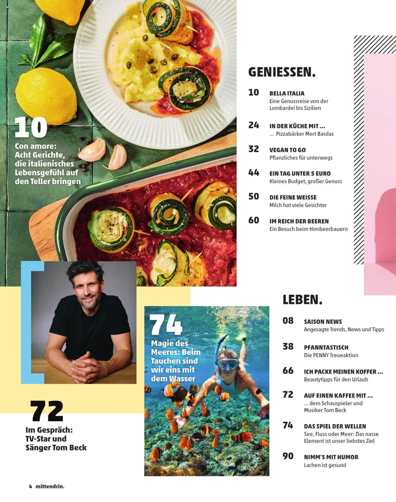 Penny  Kundenmagazin Sommer - gültig ab dem 13.06.2025 | Seite: 4 | Produkte: Spiel, Milch, Küche, Wasser