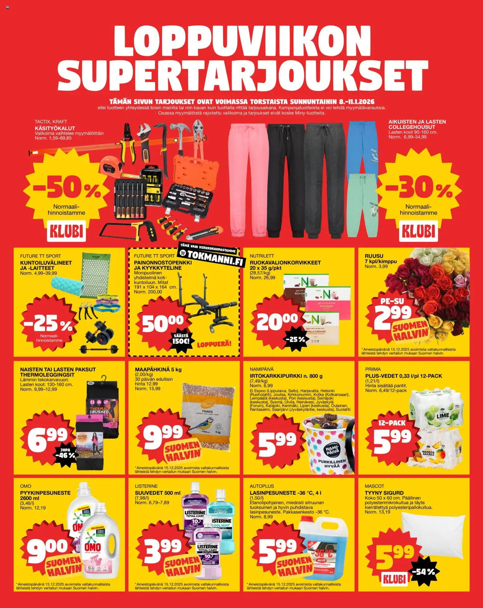 Tokmanni tarjoukset – voimassa 05.01.2026 alkaen | Sivu: 24 | Tuotteet: Tyyny, Painonnostopenkki, Voi, Lasinpesuneste