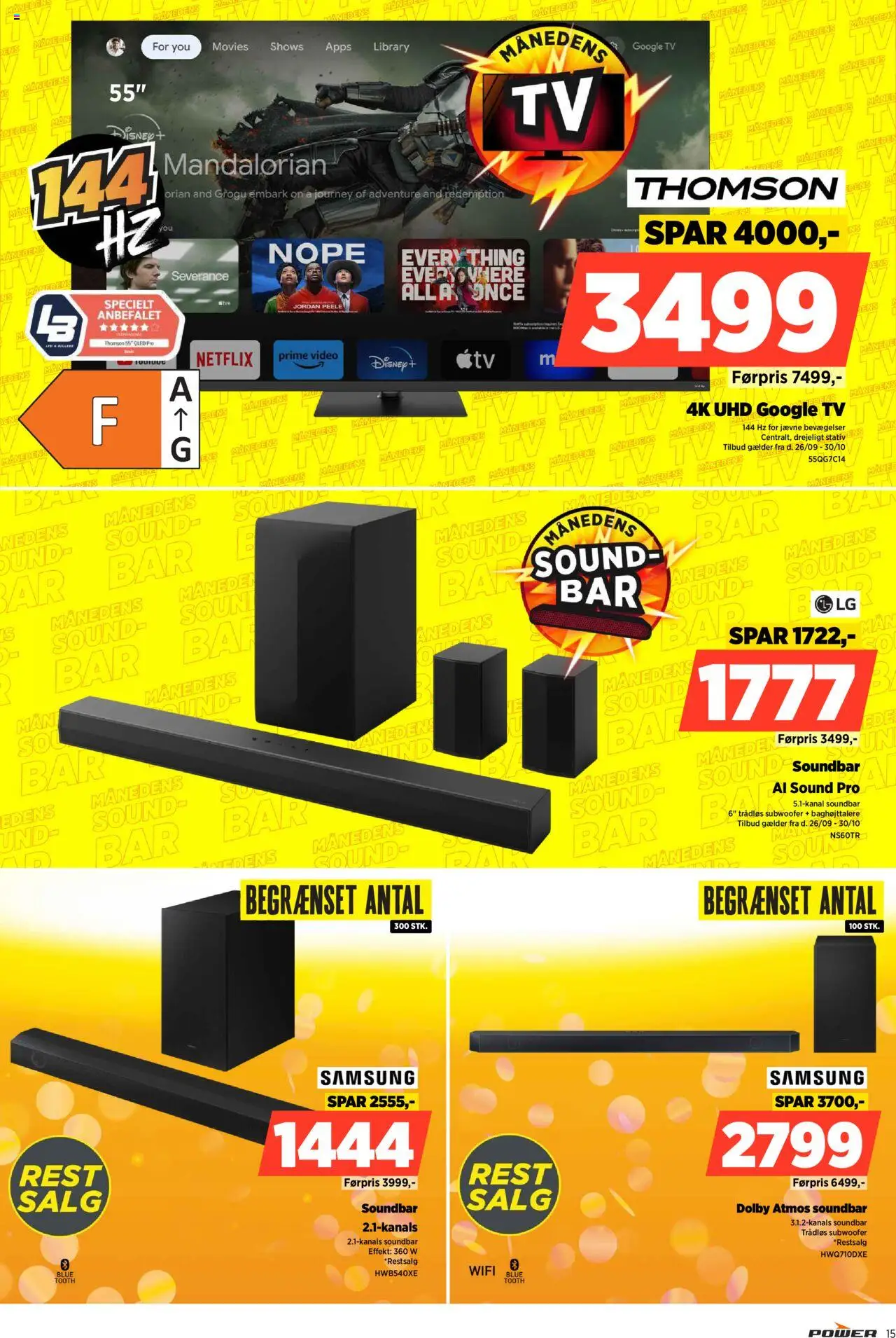 Power tilbudsavis – gyldig fra 03.10.2025 | Side: 15 | Produkter: Soundbar, TV, Video
