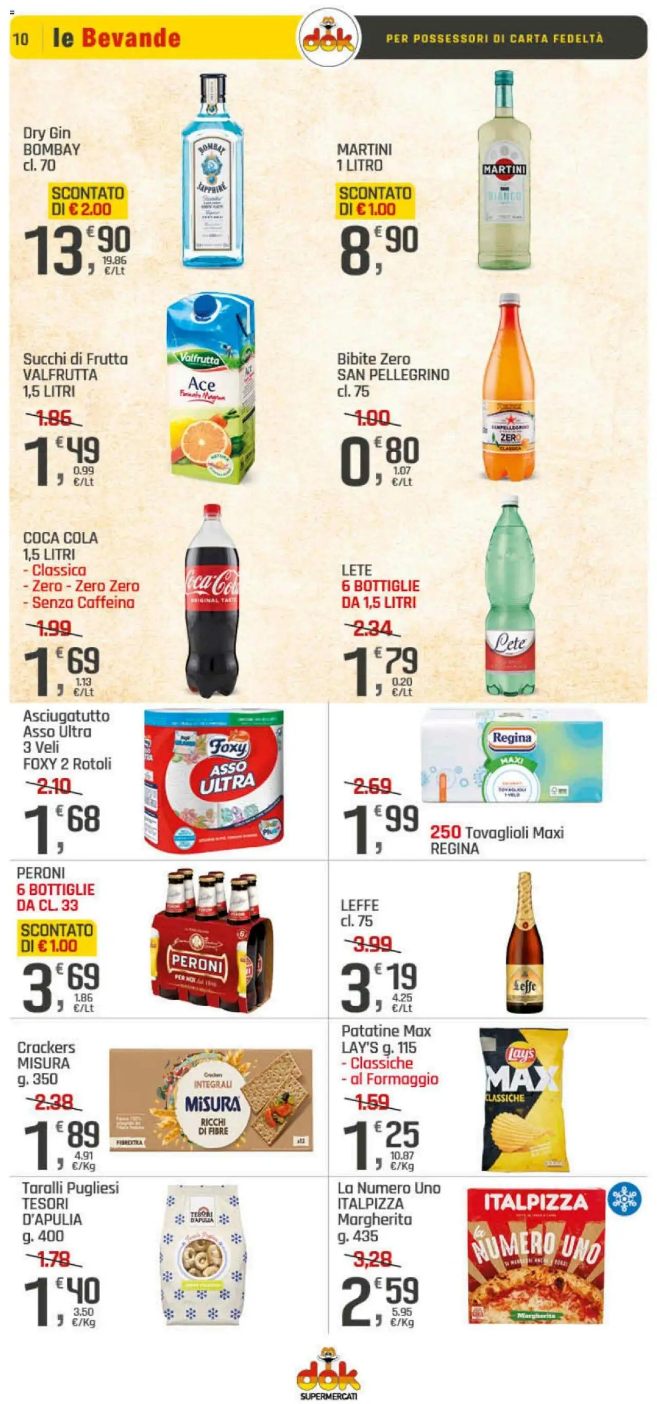 Volantino DOK del 23.10.2025 | Pagina: 10 | Prodotti: Frutta, Formaggio, Crackers, Coca Cola